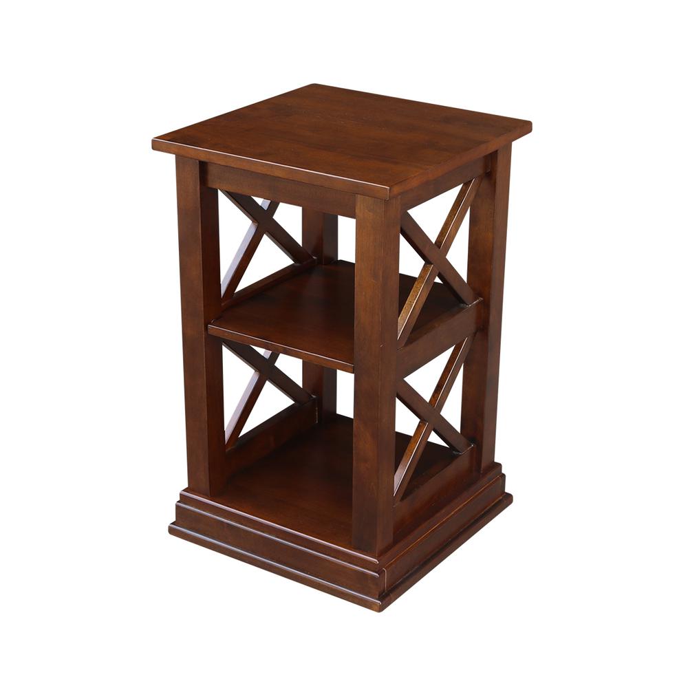 Hampton Accent Table With Shelves, Espresso. Picture 1