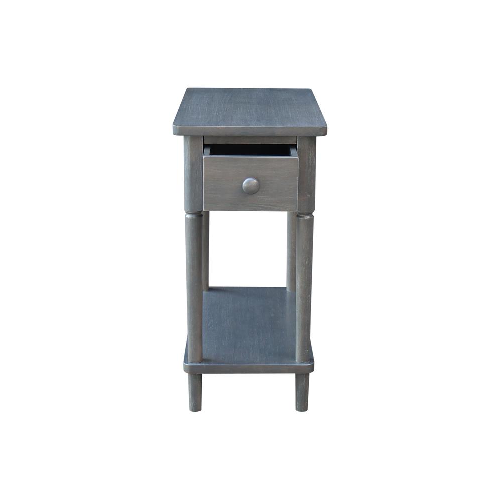 Solid Wood Narrow Side Table in Antique Washed Heather Gray. Picture 3