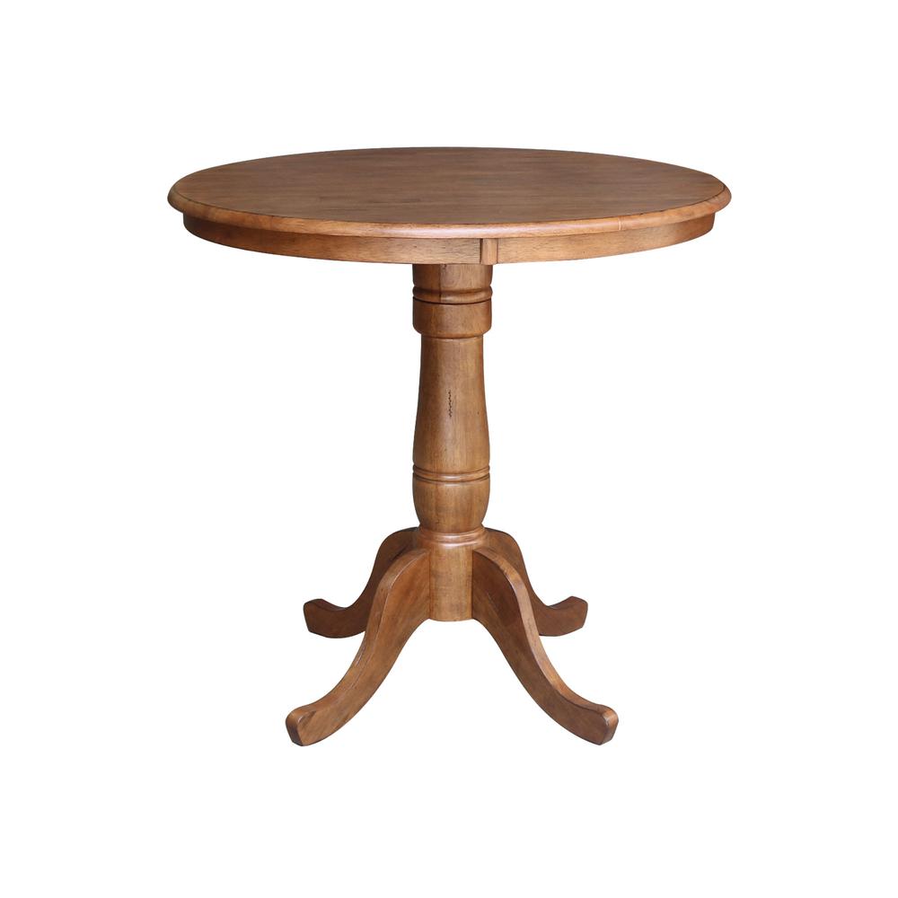 36" Round Top Pedestal Table with 2 Emily Counter Height Stools - 3 Piece Set. Picture 3