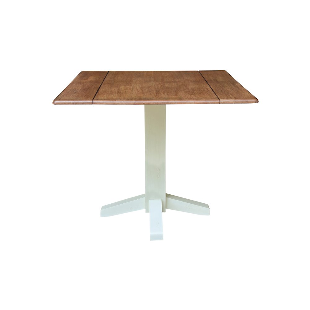 Solid Wood 36" Square Dual Drop Leaf Dining Table. Picture 3
