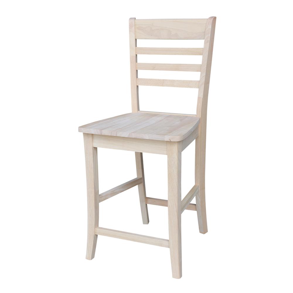 Roma Counter height Stool - 24" Seat Height, Unfinished. Picture 1