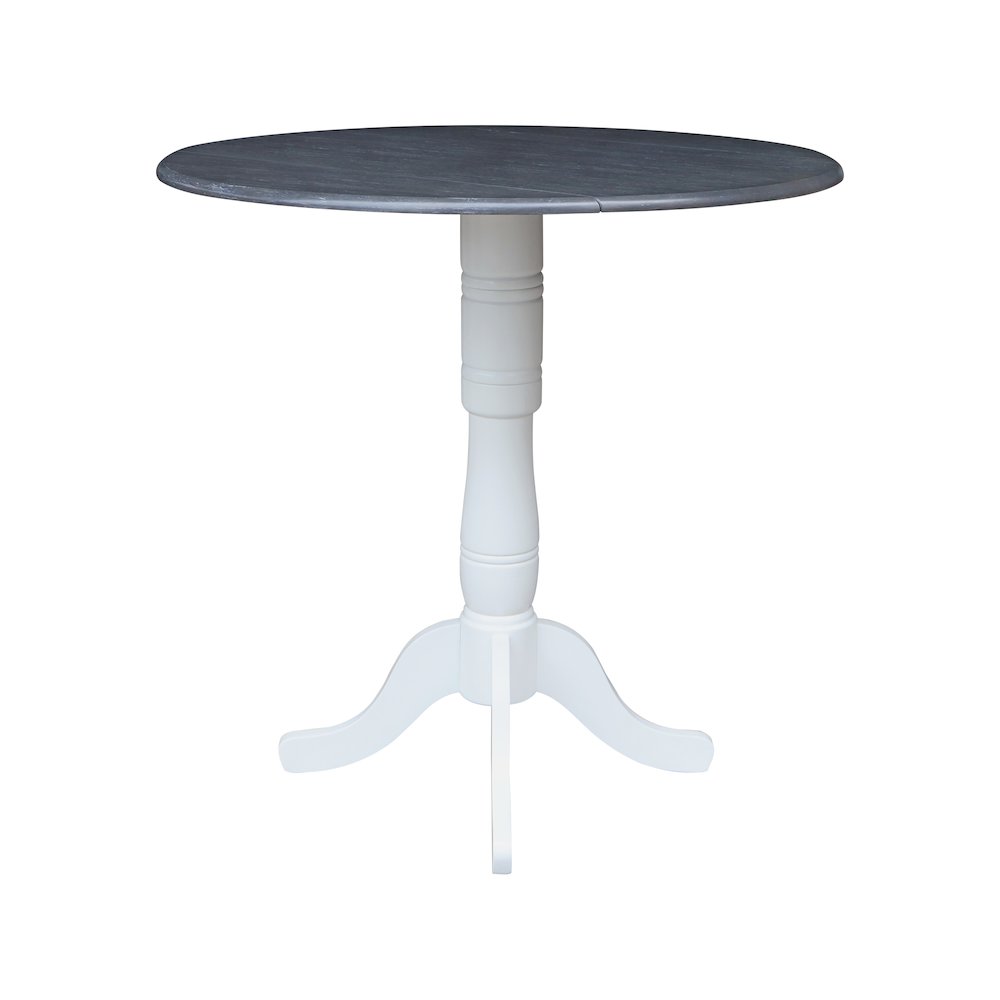 42" Round Dual Drop Leaf Pedestal Table - 41.5"H. Picture 2