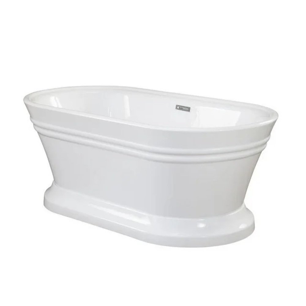 Solace 59" x 30" Freestanding Soaking Acrylic Bathtub. Picture 1