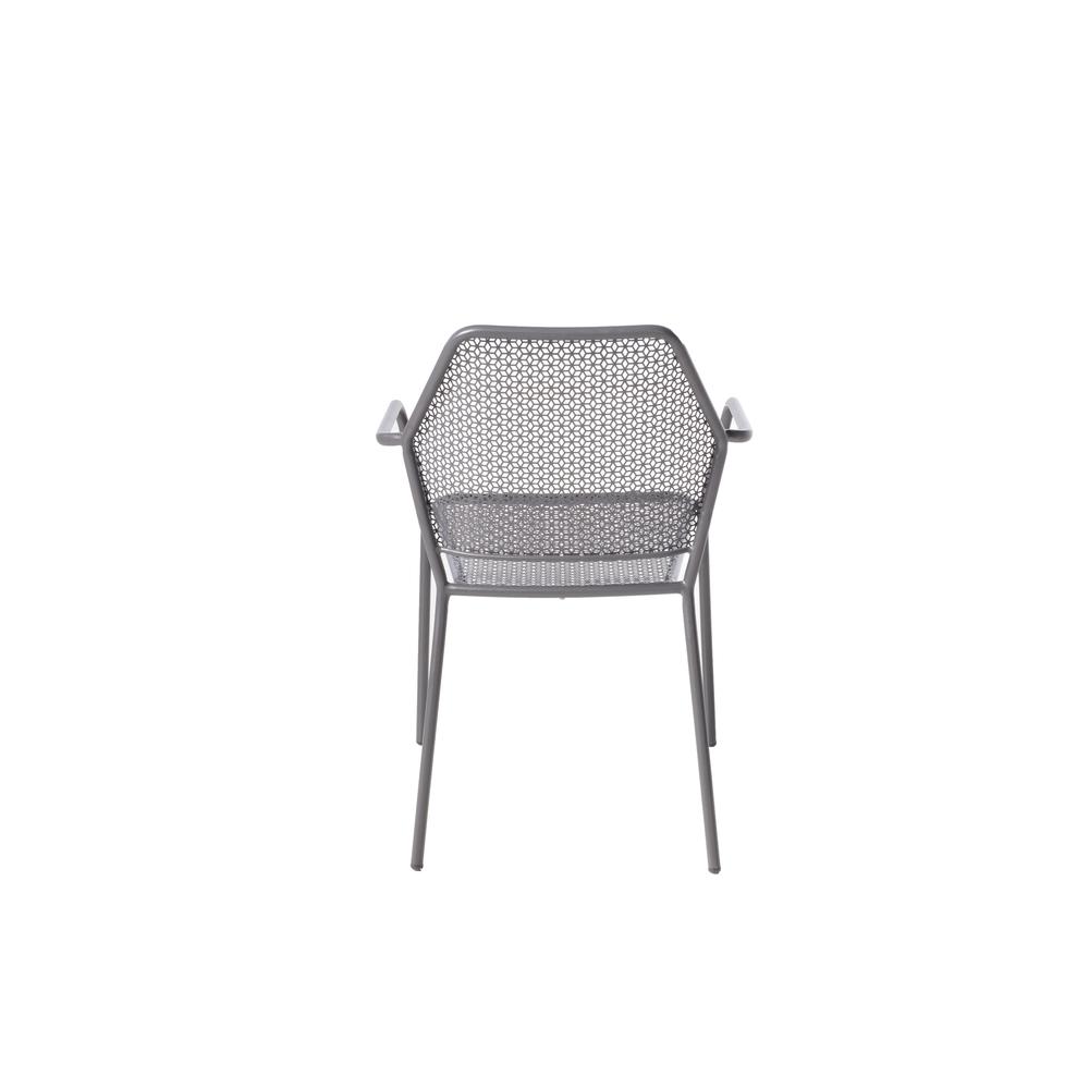 Martini 3 Piece Bistro Set in Pencil Point Finish with 27.5" Round Bistro Table and 2 Stackable Bistro Chairs. Picture 2