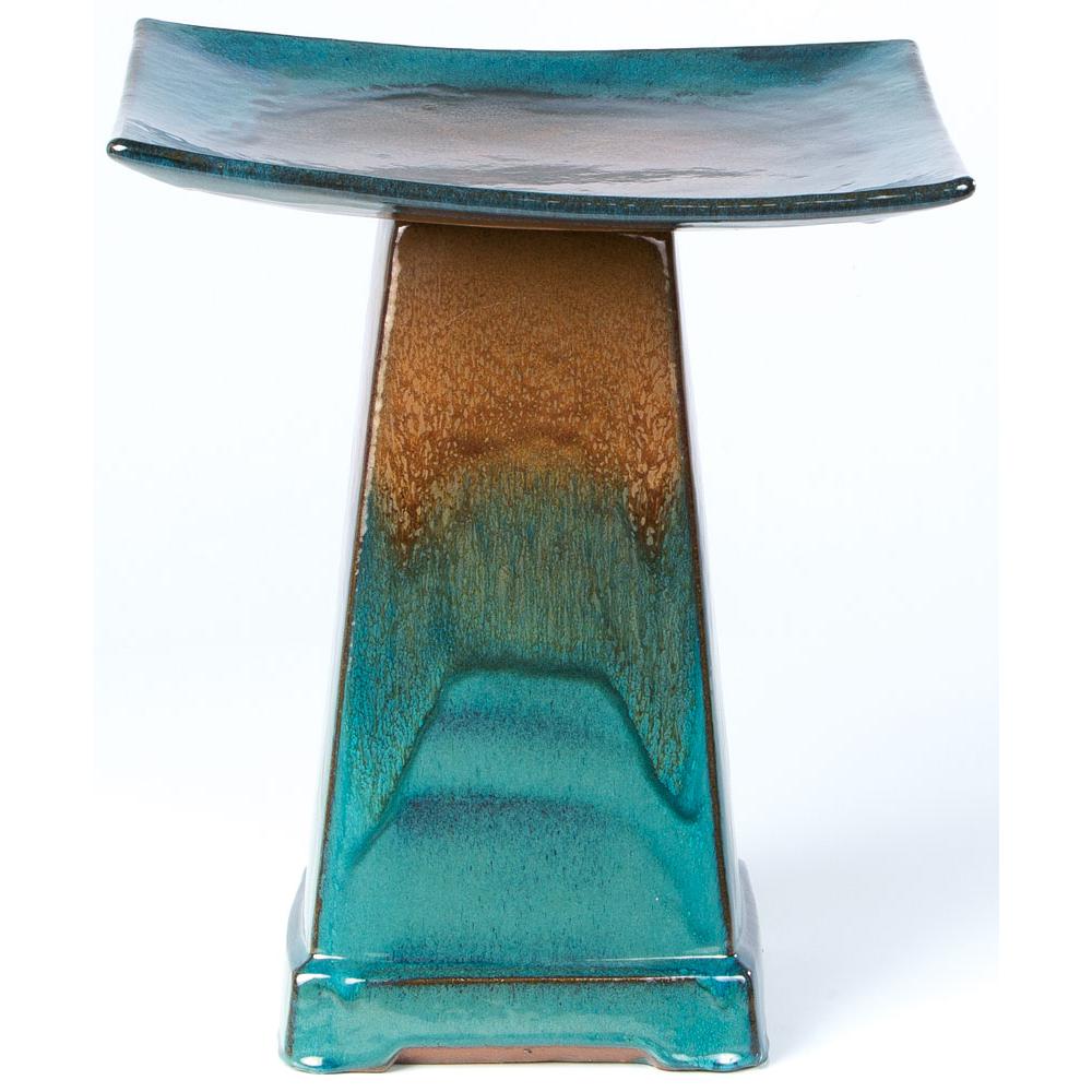 Large Zen Birdbath - Aqua. Picture 3