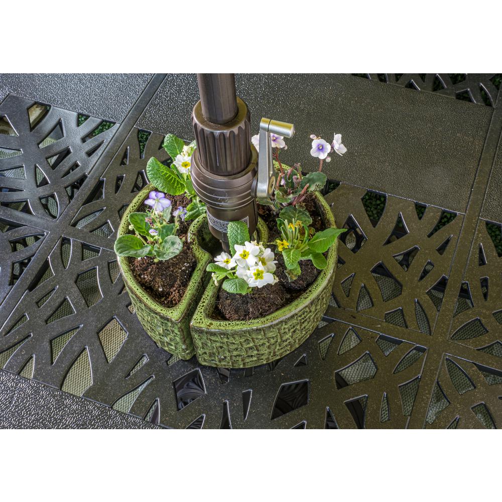 Cobblestone Umbrella Planter - Island Green. Picture 5