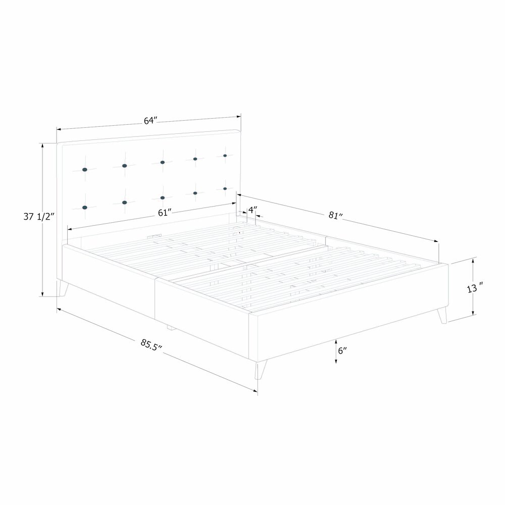 Gravity Complete Upholstered Bed, Charcoal Gray. Picture 5