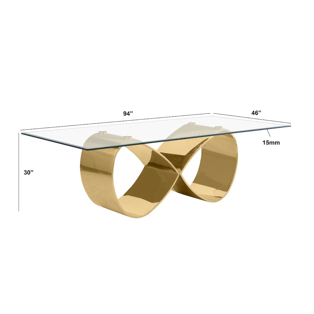 9Pc Tampered Glass Dining Set With 8 Black Boucle Side Chairs And A Gold Base. Picture 2
