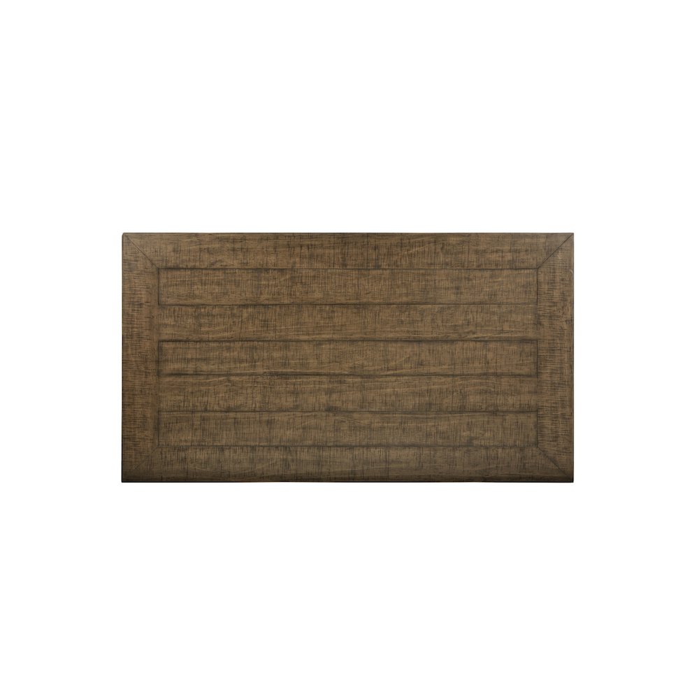 Traditional Rustic Oak Color Wood Dining Table. Picture 2