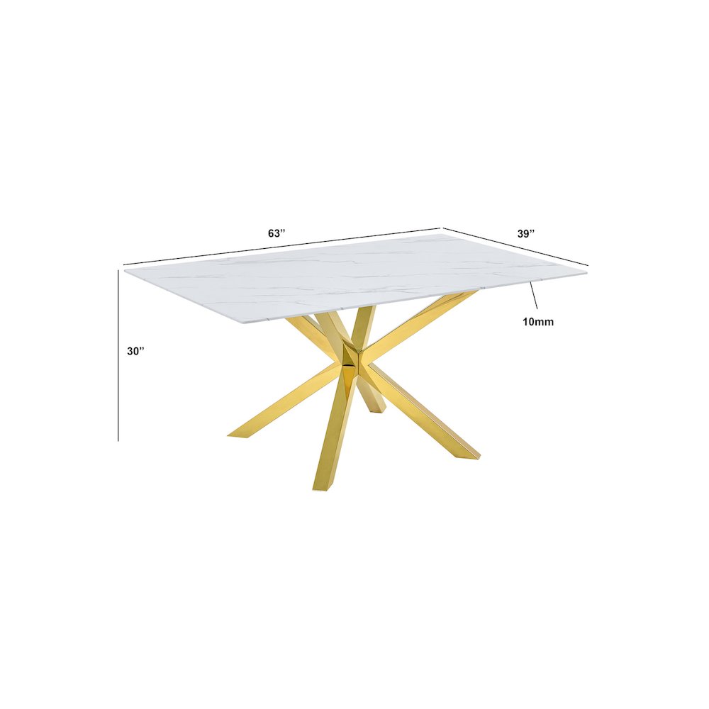 Best Quality Furniture Glass With White Marble Wrap Dining Set And White Chairs. Picture 4