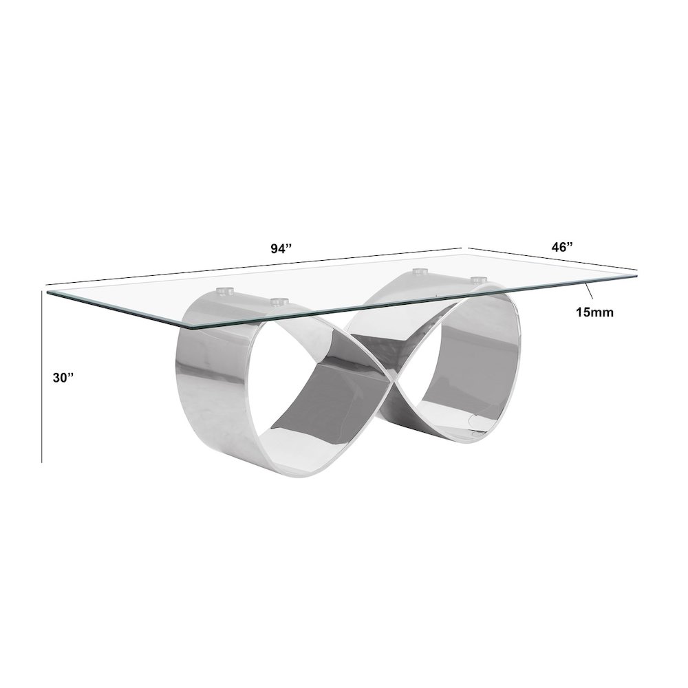 9Pc Tempered Glass Dining Set With 8 Cream Boucle Fabric Side Chairs. Picture 2