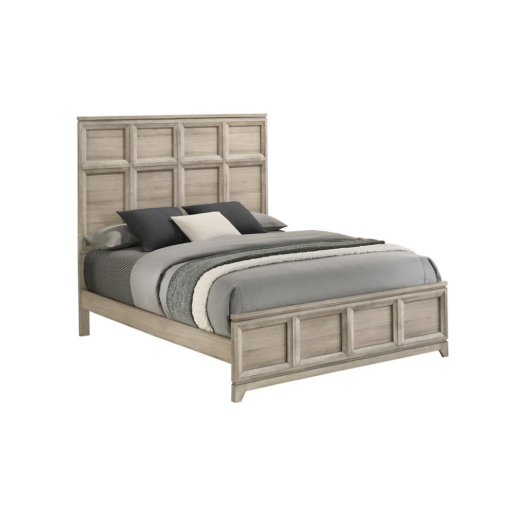 Queen Panel Bed Weathered Greige. Picture 2