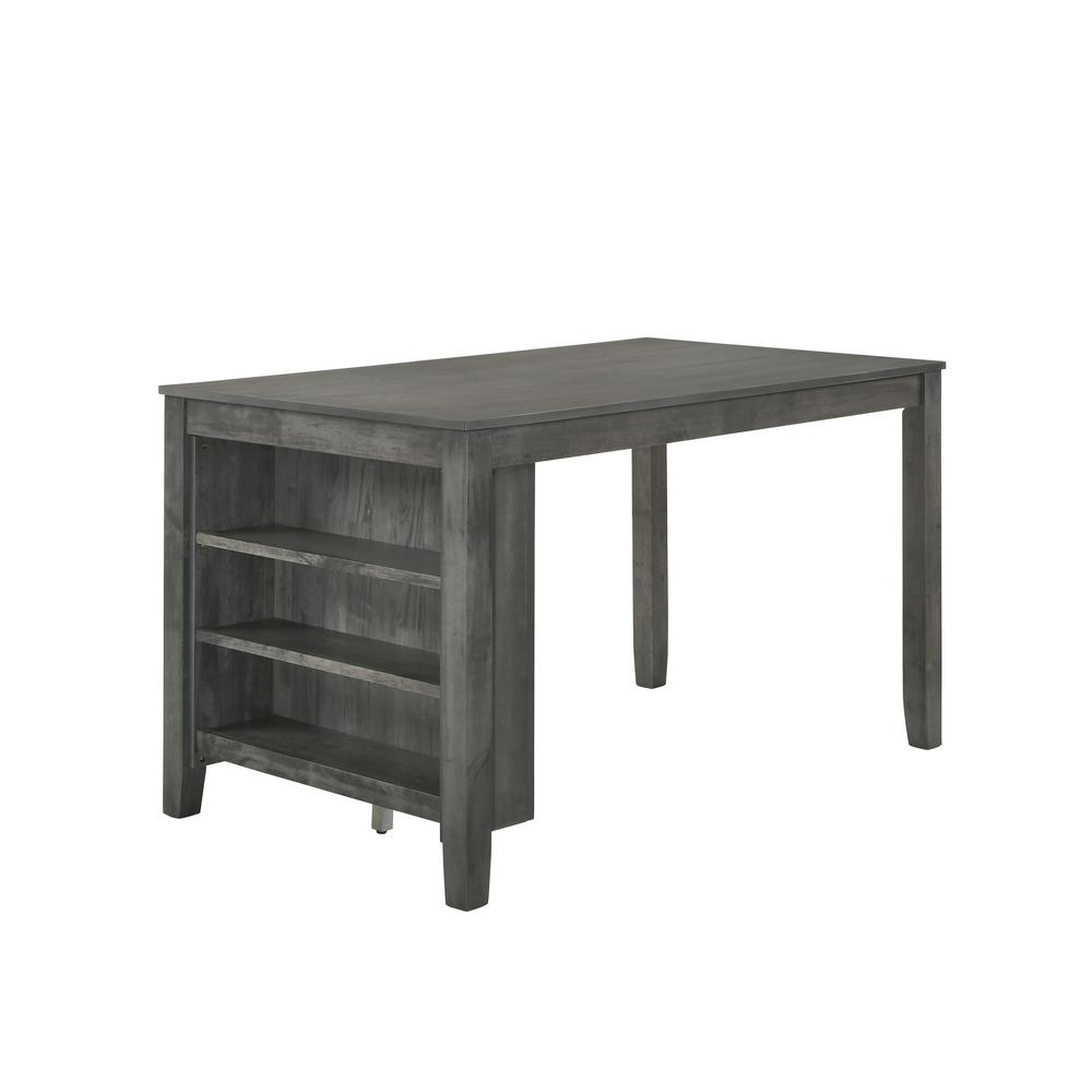 Counter Height Table with Side Shelf. Picture 1