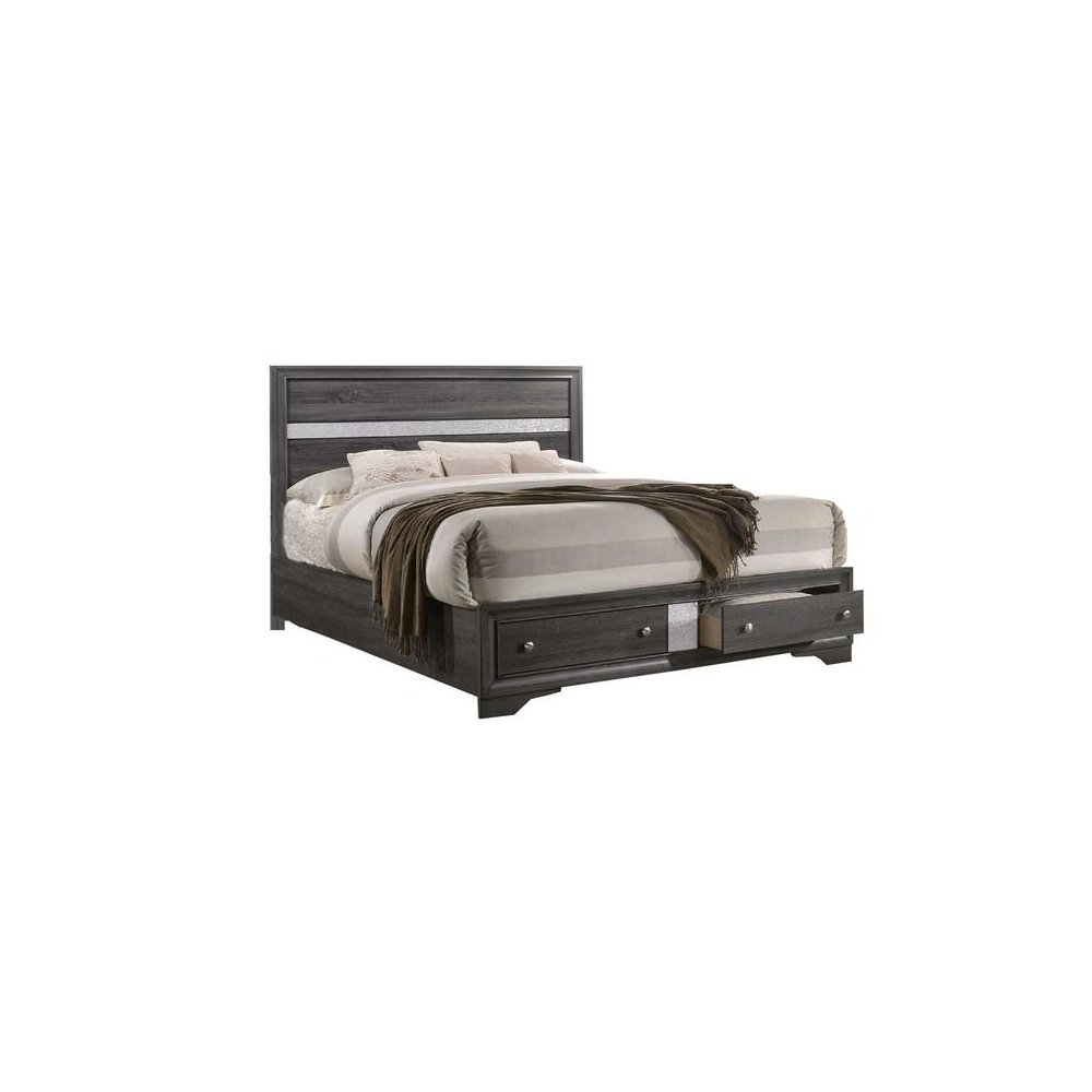 David Eastern King (King) Panel Bed in Gray. Picture 1