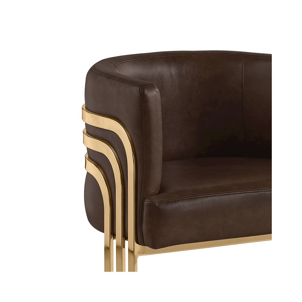 Leather-Aire Side Chairs with Gold Chrome Set of 2. Picture 2