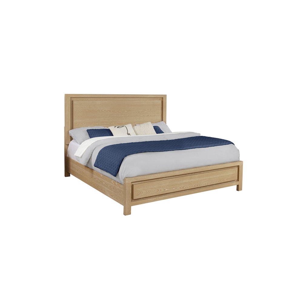 Queen Rubber Wood Light Oak Natuiral Finish Bed Frame. Picture 1