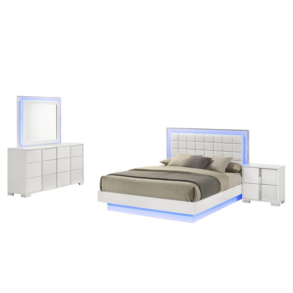 4 piece futuristic bedroom set, Eastern King size (platform) bed. Picture 1