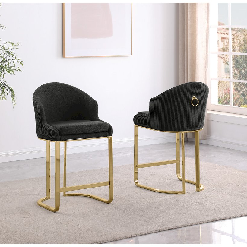 Best Quality Furniture Black With Gold Counter Height, Set Of Two. Picture 4