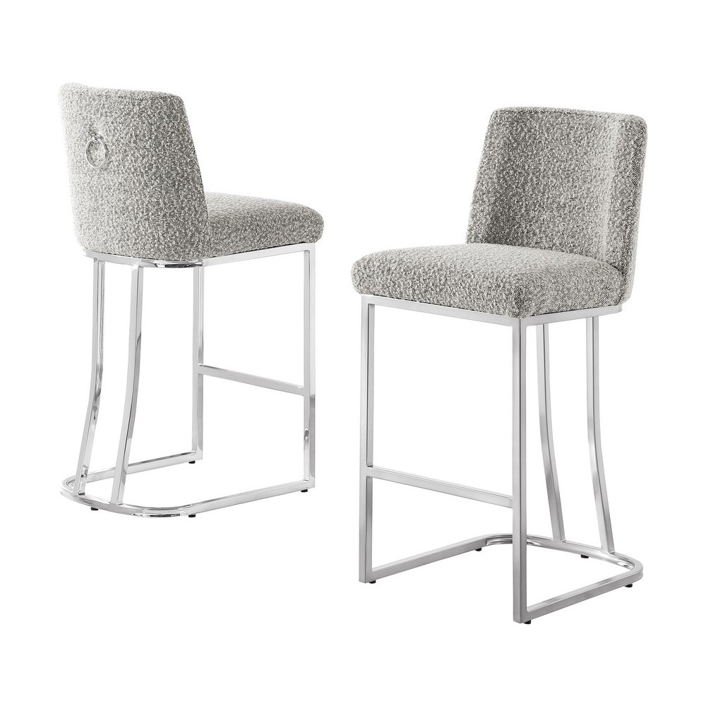 Rich Gray With Silver Base Barstools, Set Of 1. Picture 1