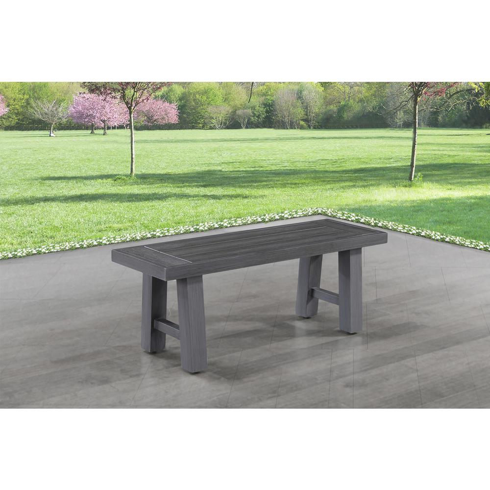 6-piece outdoor dining set with 4 side chairs and 1 dining bench. Picture 3