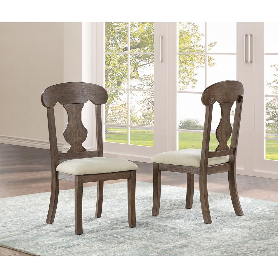 7pc Traditional  style dining set in rustic oak color. Picture 4