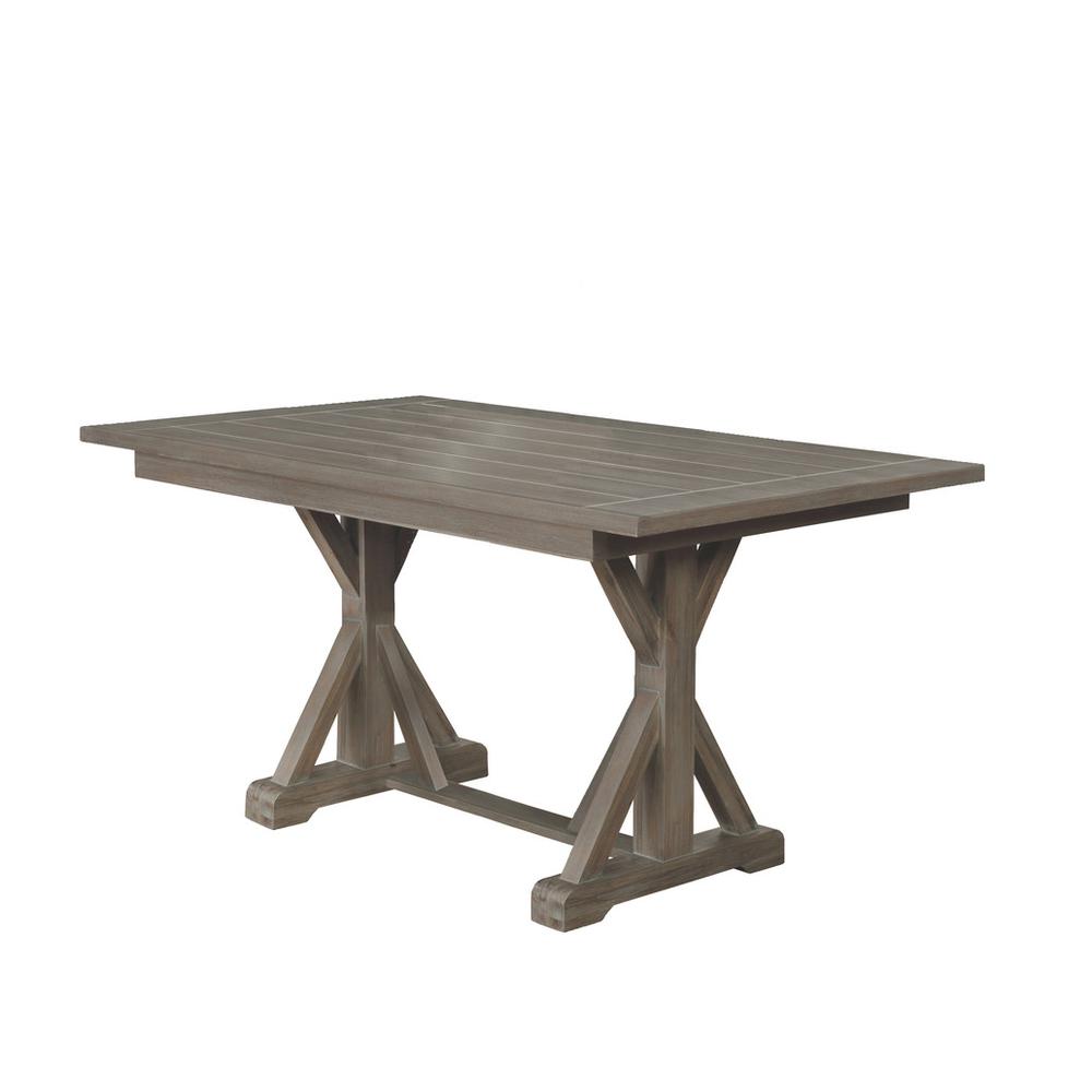 5pc Counter Height Dining Set with Beige linen Fabric chairs. Picture 2