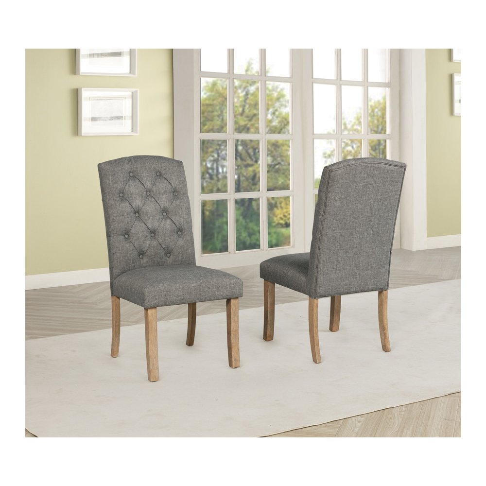 5 Piece Traditional Dining Table With Dark Grey Side Chairs. Picture 4