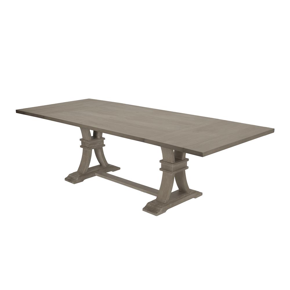 7 Piece Dining Set Extendable w/two 16"Side Leaves Extension & 6 Chairs in Dark Grey Linen. Picture 5