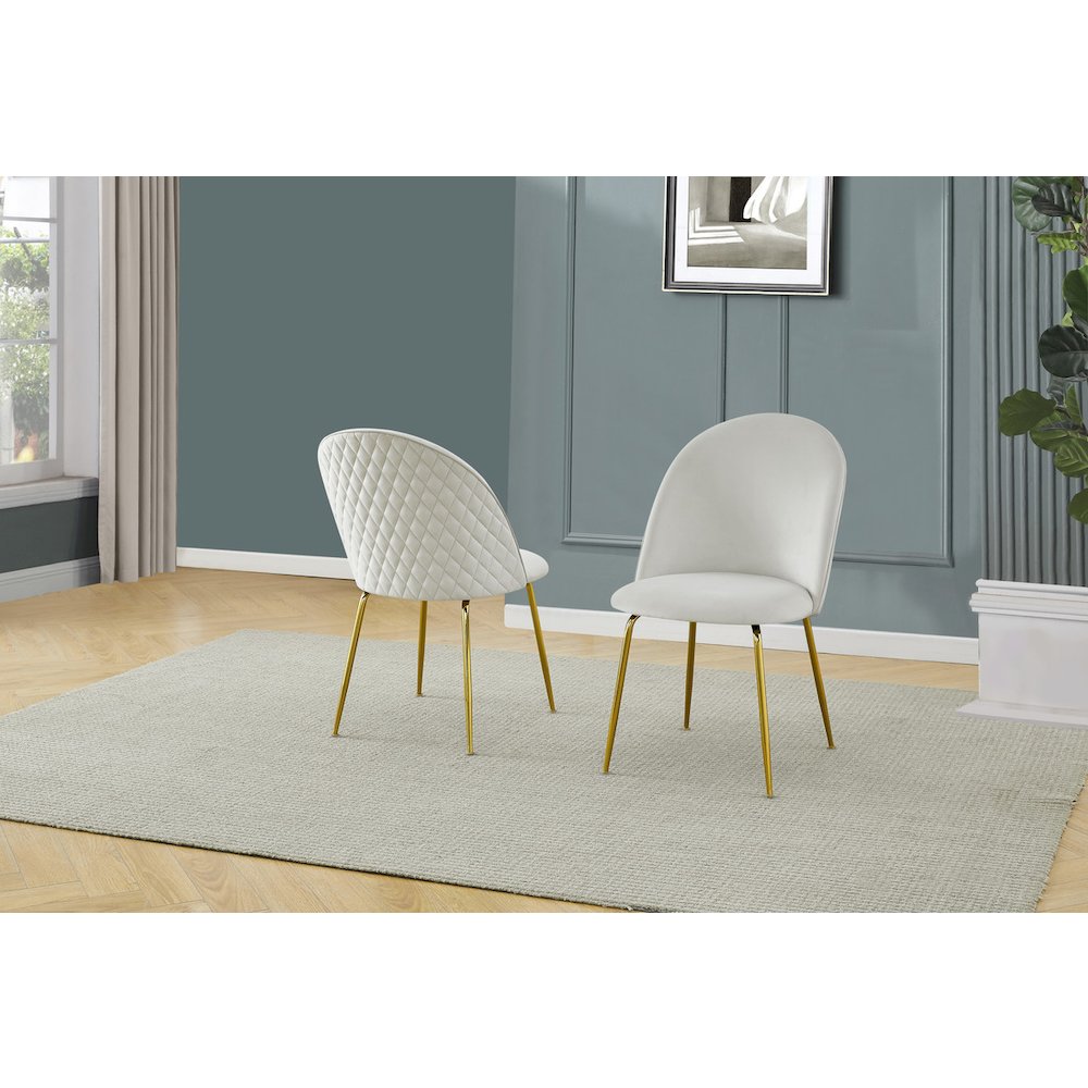5 piece dining set- Rectangular dining table with 4 Cream side chairs. Picture 6
