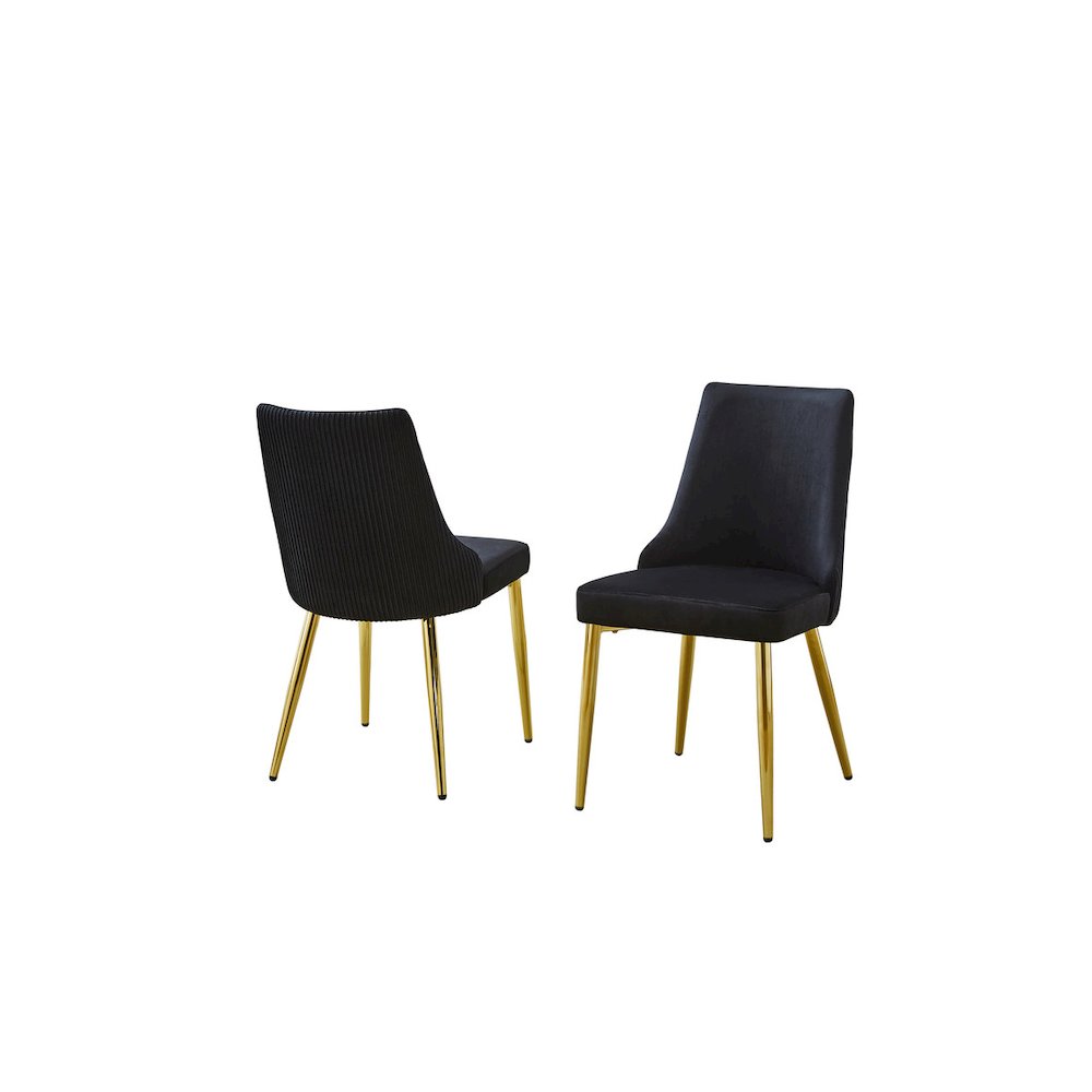 5Pc Round Tempered Glass Dining Table With 4 Black Side Chairs. Picture 5