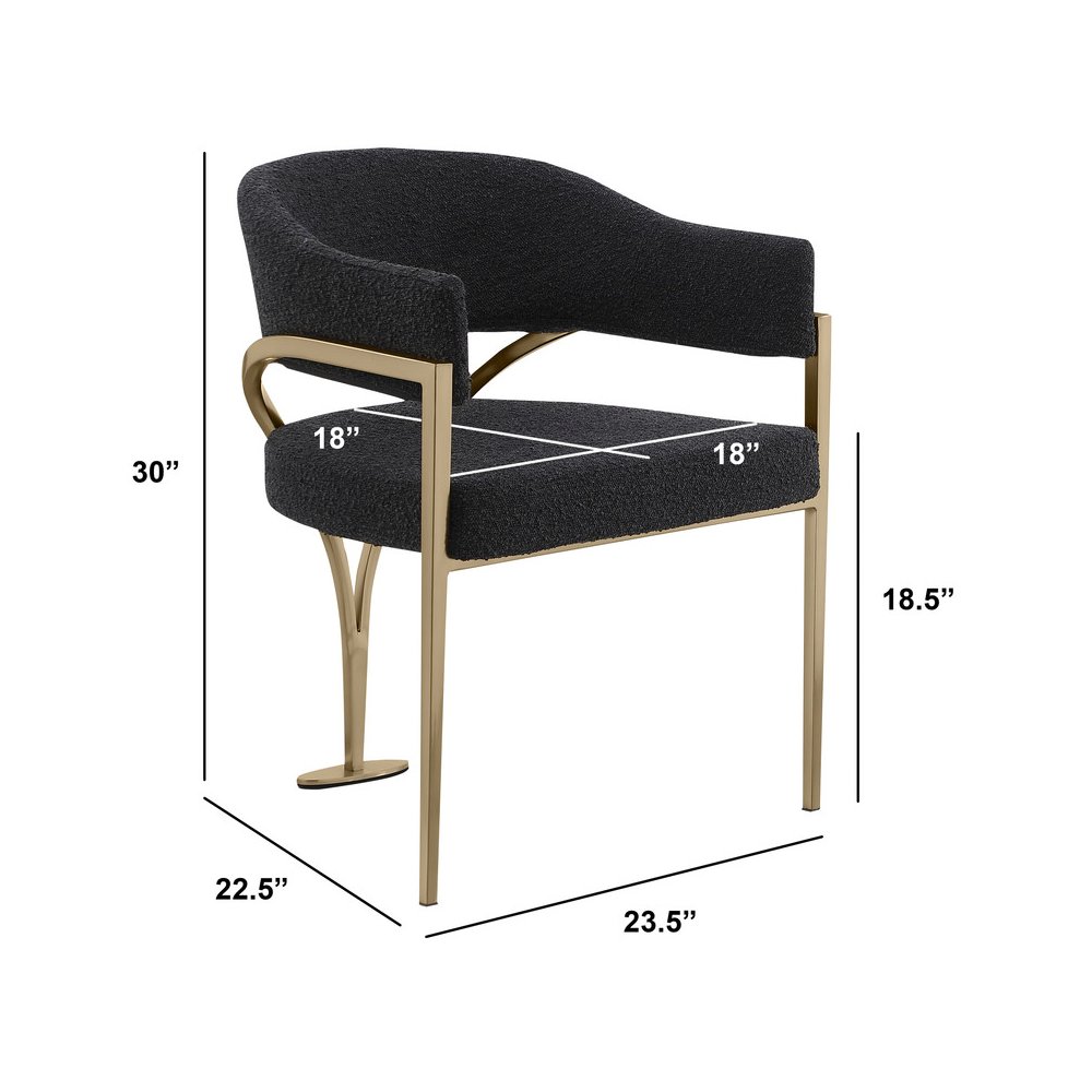 7Pc Tempered Glass Dining Table Set With 6 Black With Matte Gold Side Chairs. Picture 5