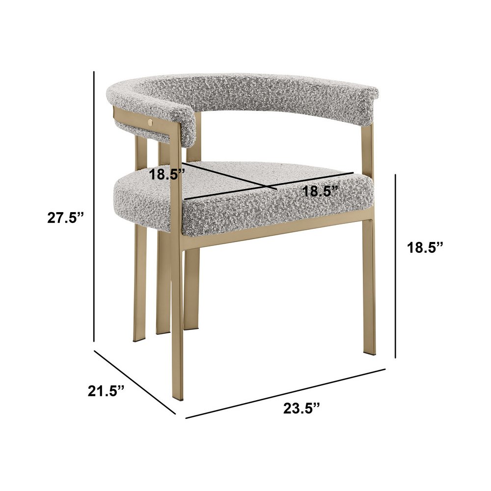 7Pc Tempered Glass Dining Table Set With 6 Rich Gray With Matte Gold Side Chairs. Picture 5