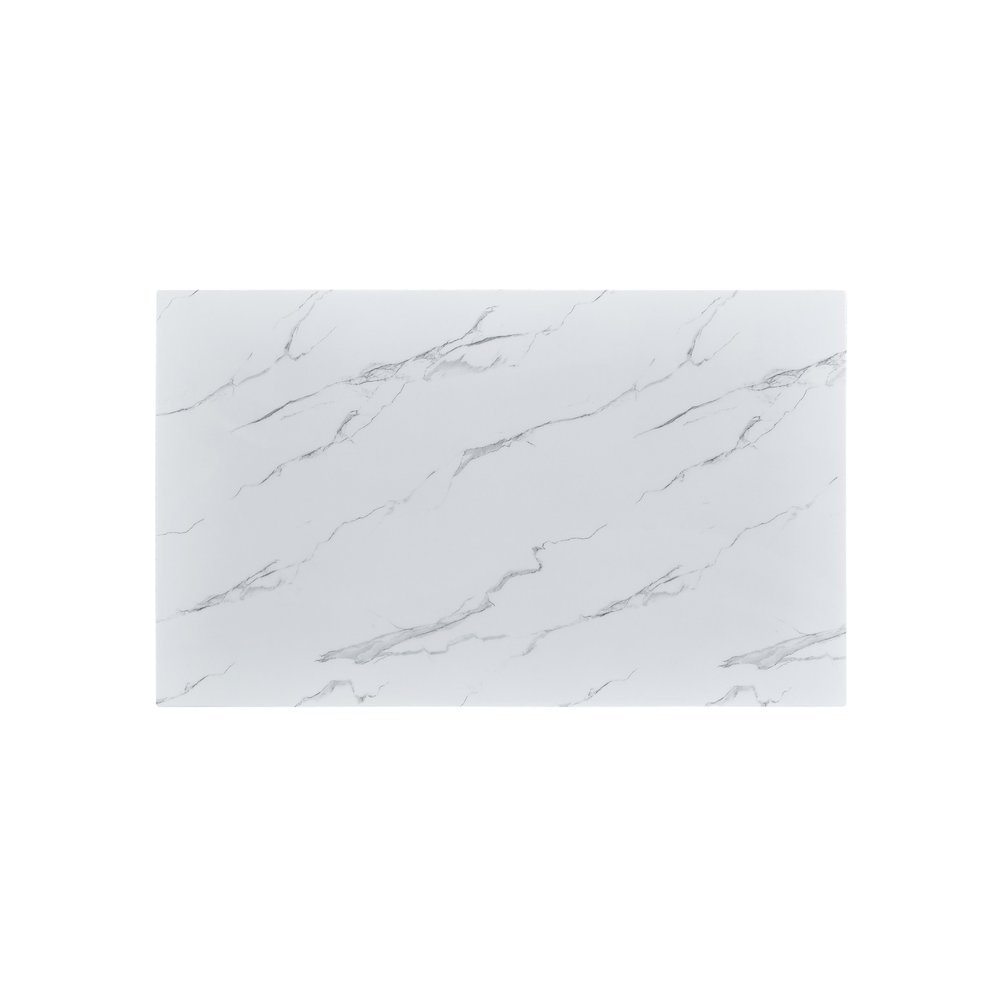 Best Quality Furniture Glass With White Marble Wrap Dining Set And Gray Chairs. Picture 3