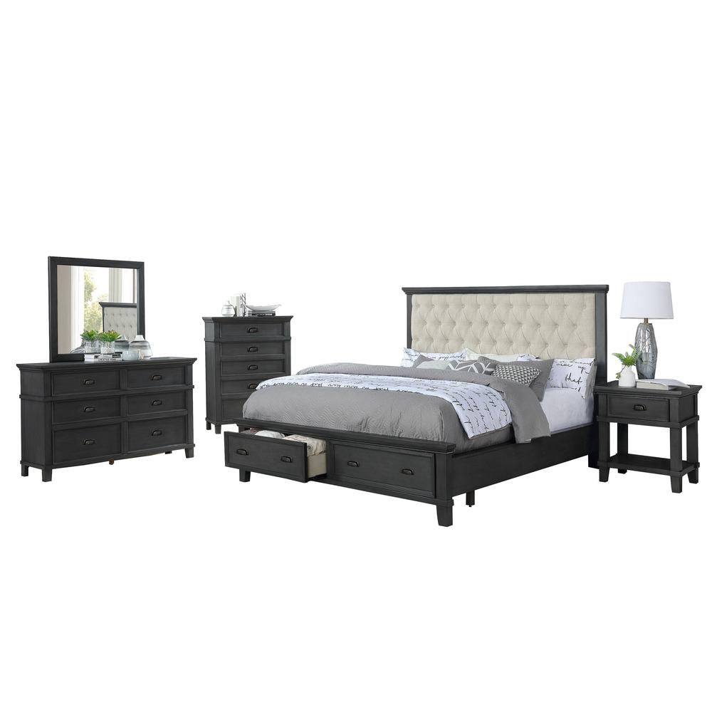 Sandy Platform 5 Piece Bedroom Set with Chest, Queen. Picture 1
