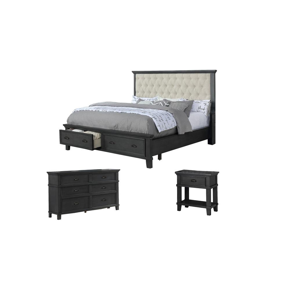 Sandy Platform 3 Piece Bedroom Set, Queen. Picture 1