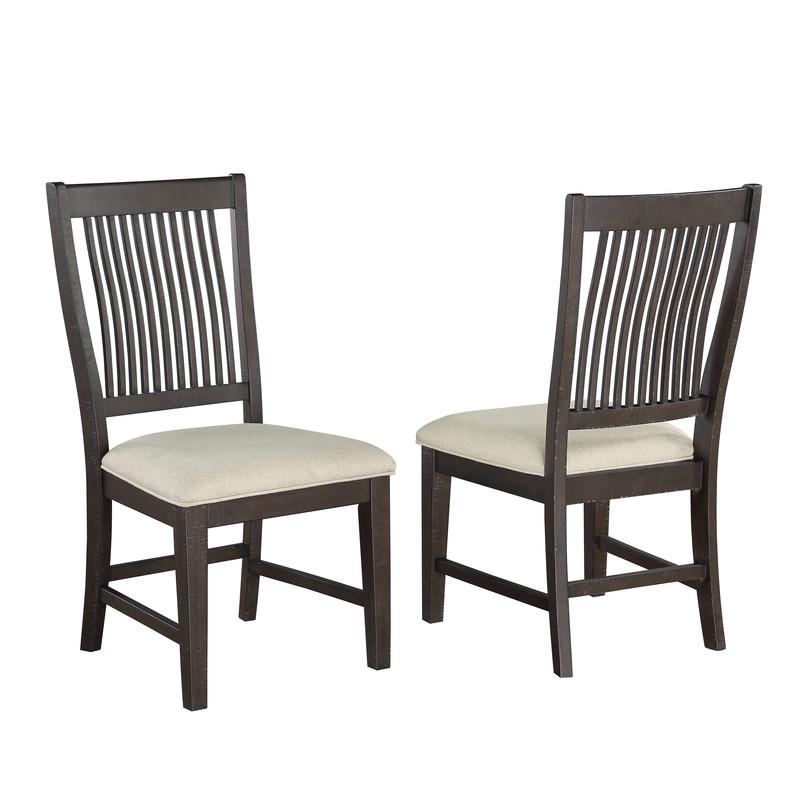 9pc dining set wood with 9 matching beige linen fabric chairs. Picture 3