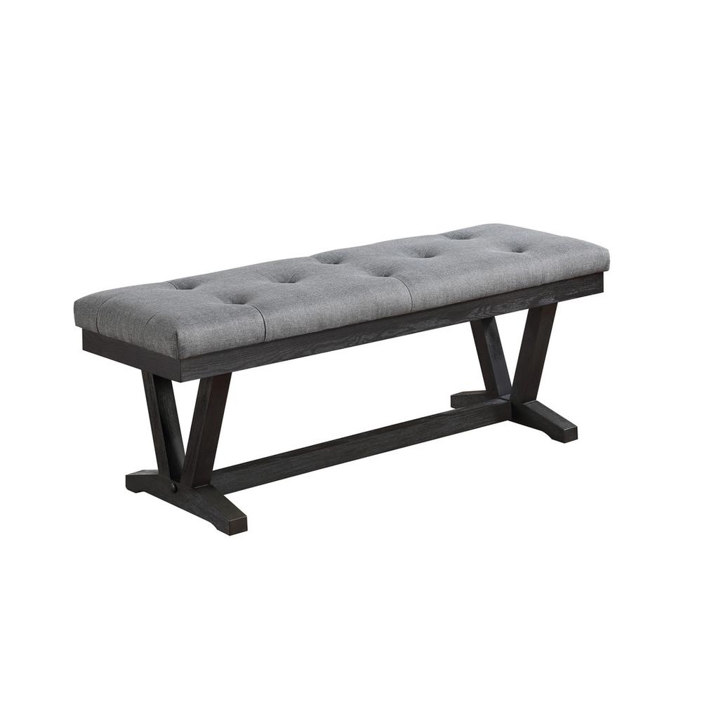 Dining Bench with grey finish. Picture 1