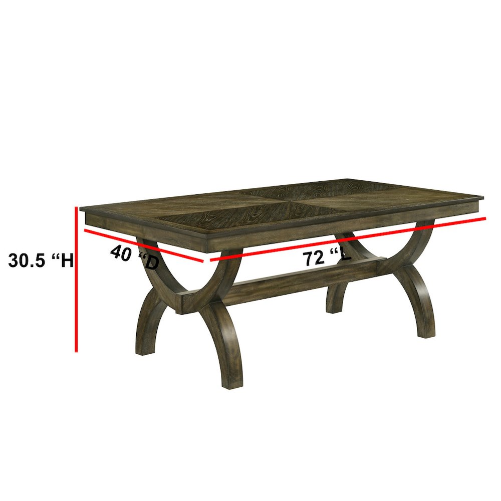 Wood dining table in antique brown. Picture 2
