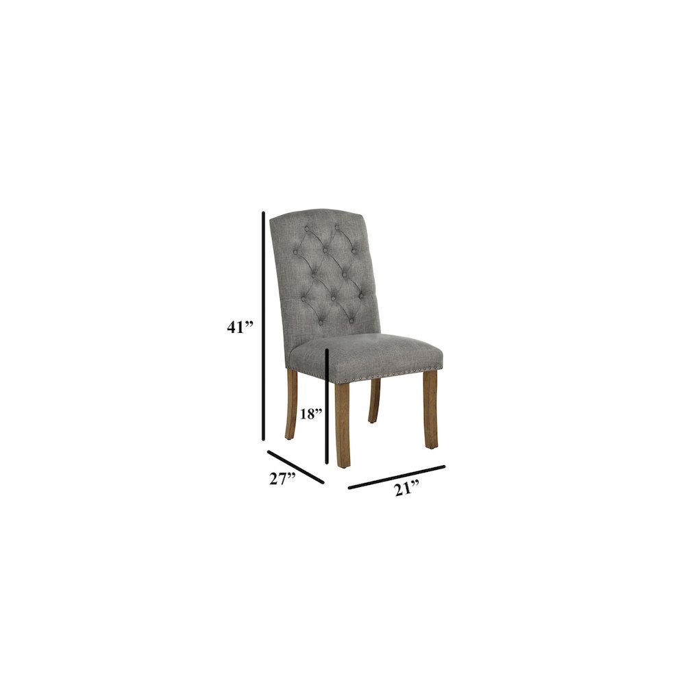 Dark Grey Dining Chair With Linen Fabric (Set Of 2). Picture 2