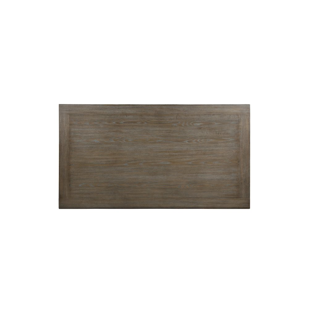 7 Piece Traditional Dining Set With Dark Grey Side Chairs. Picture 3