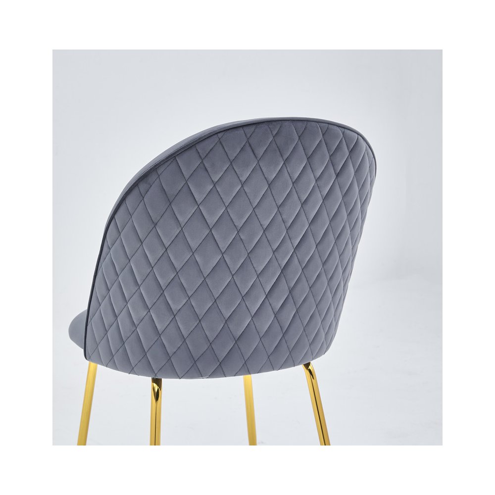 Best Quality Furniture Glass With White Marble Wrap Dining Set And Gray Chairs. Picture 7
