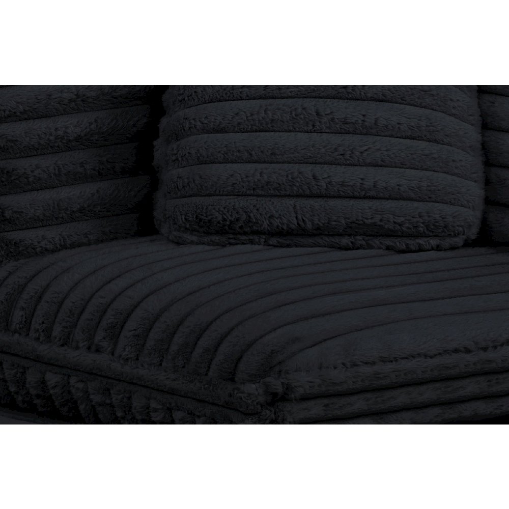 6-Piece Corduroy Modular Sectional, Black. Picture 3