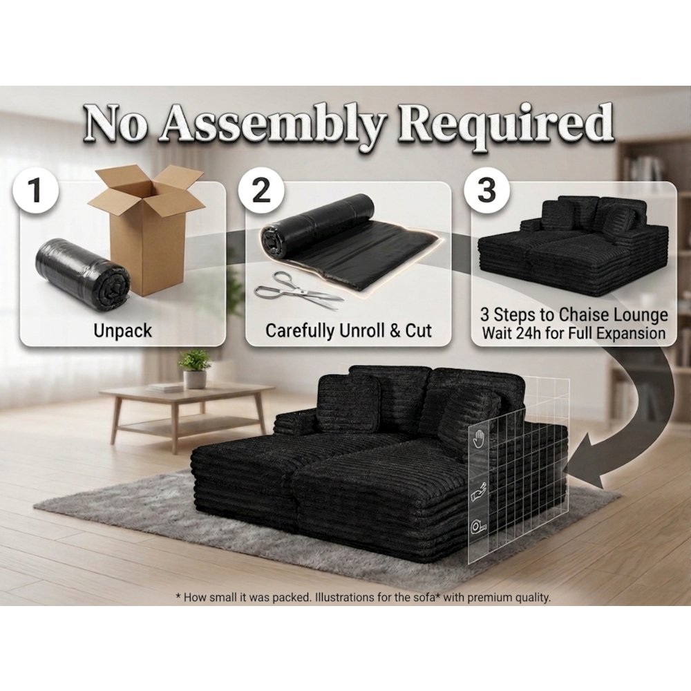 Best Quality New Big Chaise Black with Pillows.. Picture 3