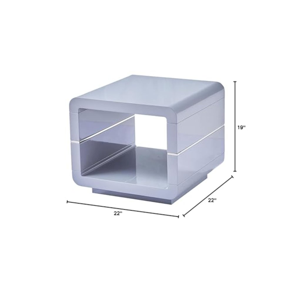 Sinlge End Table in Light Gray. Picture 3