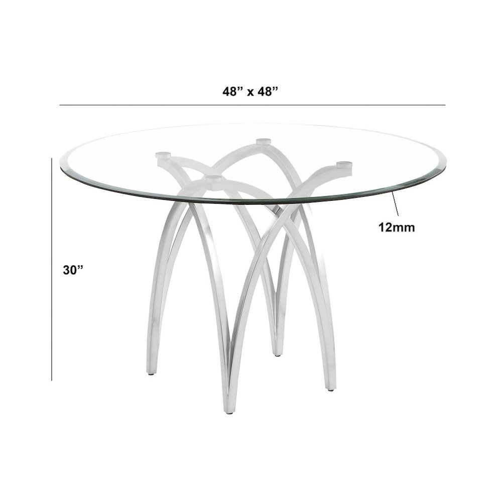 5Pc Round 48X48 Dining Set With 4 Cream Boucle Chairs. Picture 2