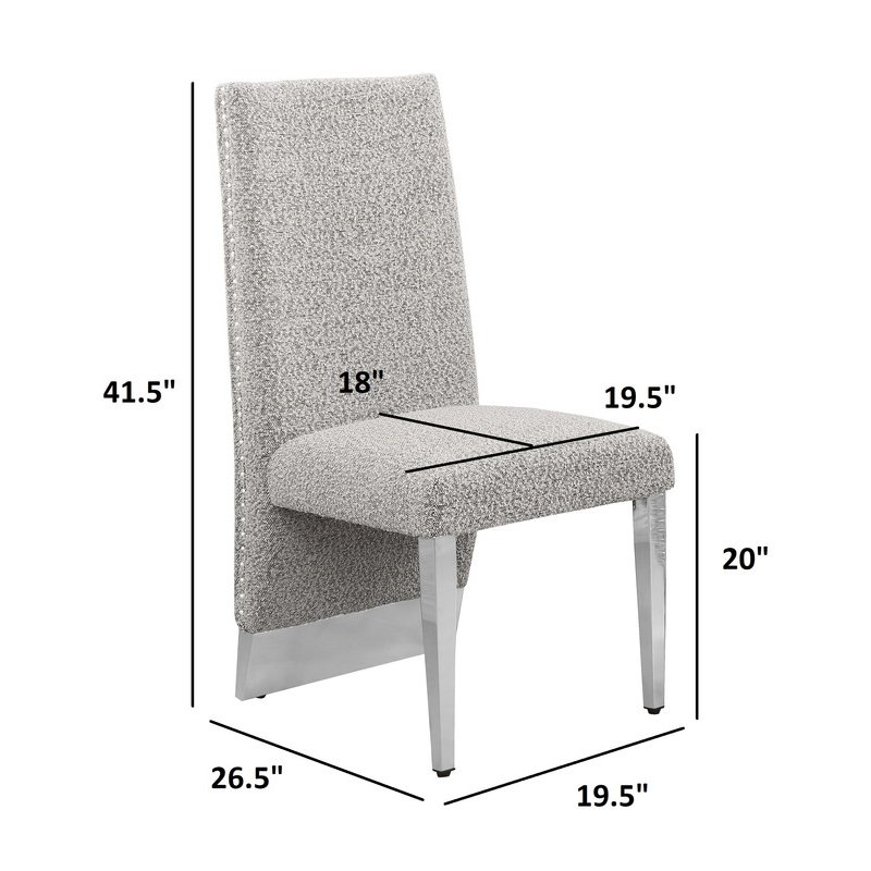Luxe Cream boucle side chairs - Set of 2. Picture 3