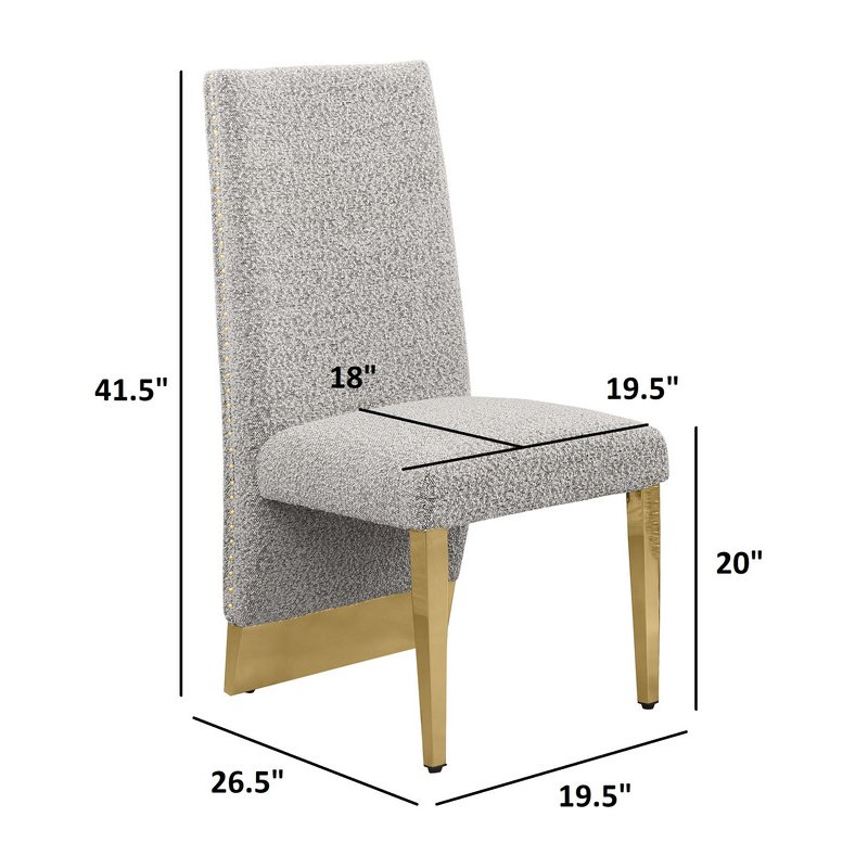 Luxe Cream boucle side chairs - Set of 2. Picture 3