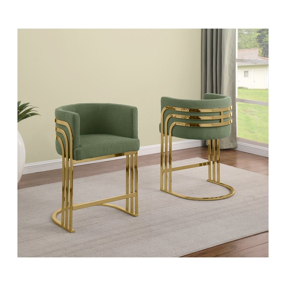Best Quality furniture Green with gold barstool, Set of two. Picture 5