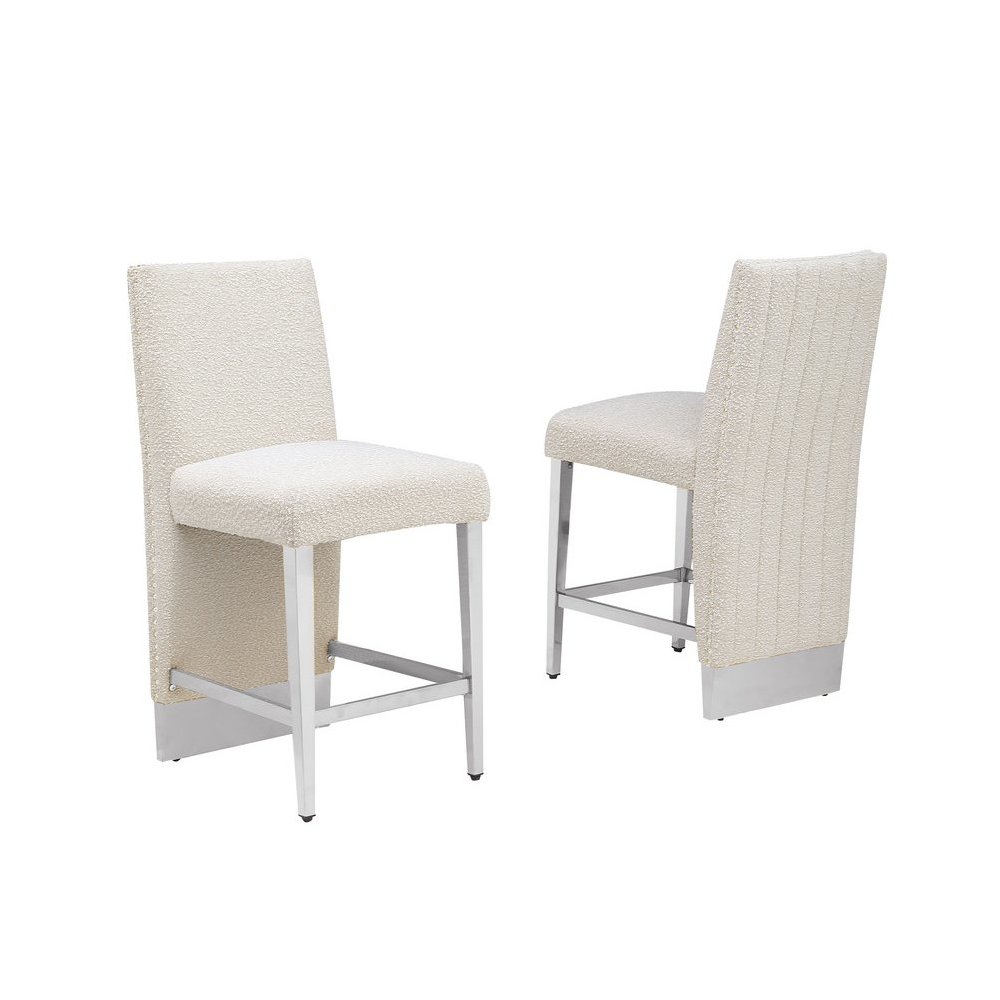 Luxe Cream boucle counter height chairs - Set of 2. Picture 1