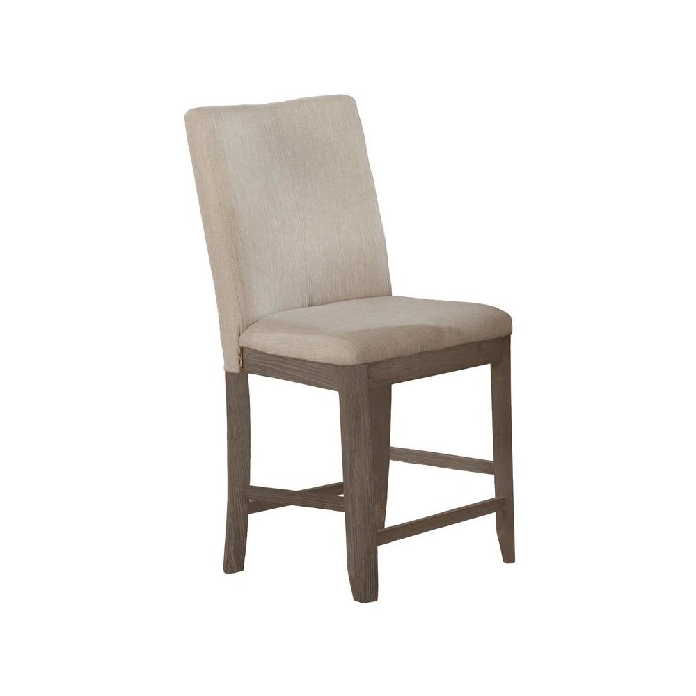 Beige linen fabric counter height dining side chairs (SET OF 2). Picture 3